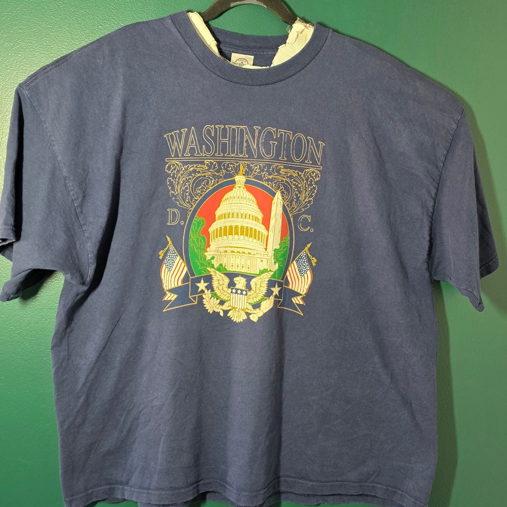Delta Pro Weight Washington DC Souvenir Graphic T-Shirt Navy Blue Mens 3XL